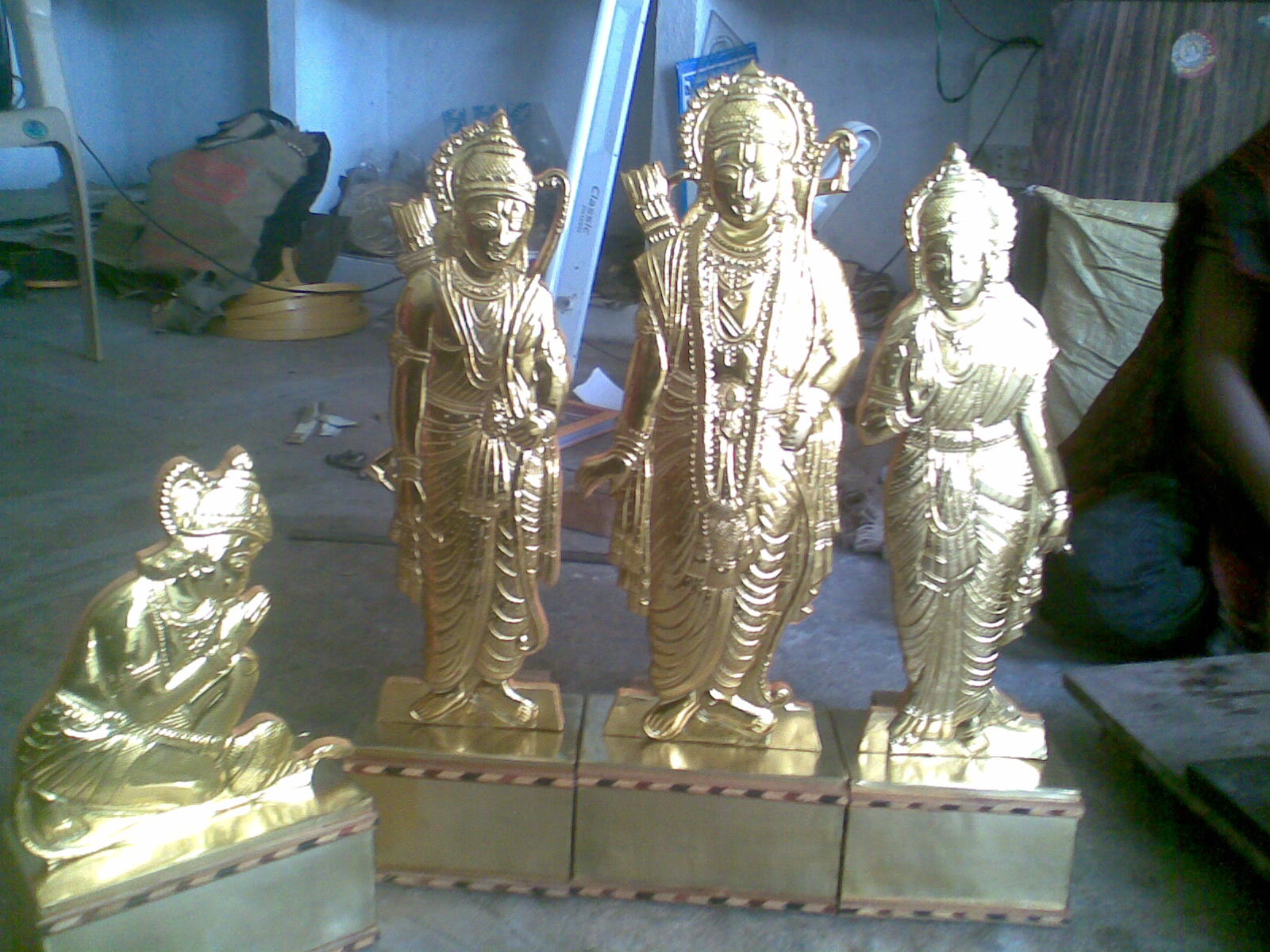Brass Handcrafted Lord Ram Set – Divine Showcase Idol