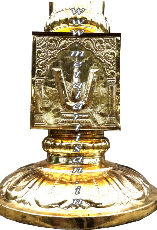 Brass Handcrafted Dwaja Stambha – Traditional Temple Flagpole - Image 4