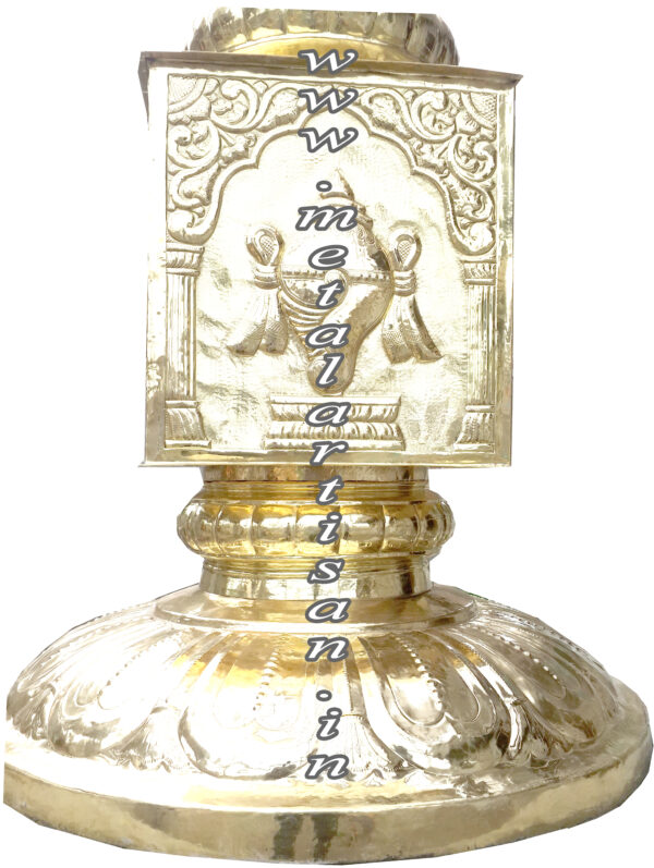 Brass Handcrafted Dwaja Stambha – Traditional Temple Flagpole - Image 2