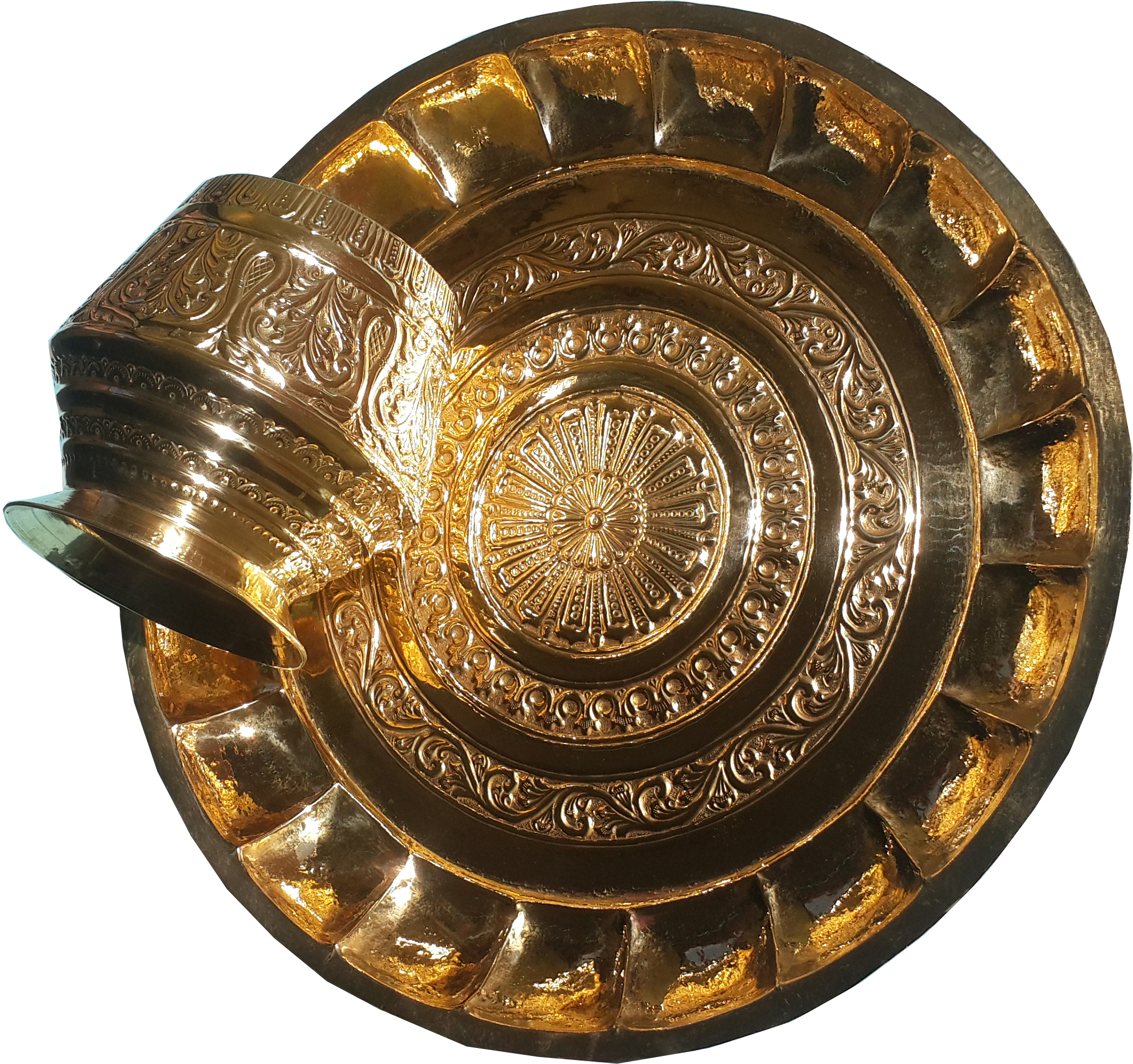 Handcrafted Brass Platter and Pot – Traditional Elegance for Serving & Décor