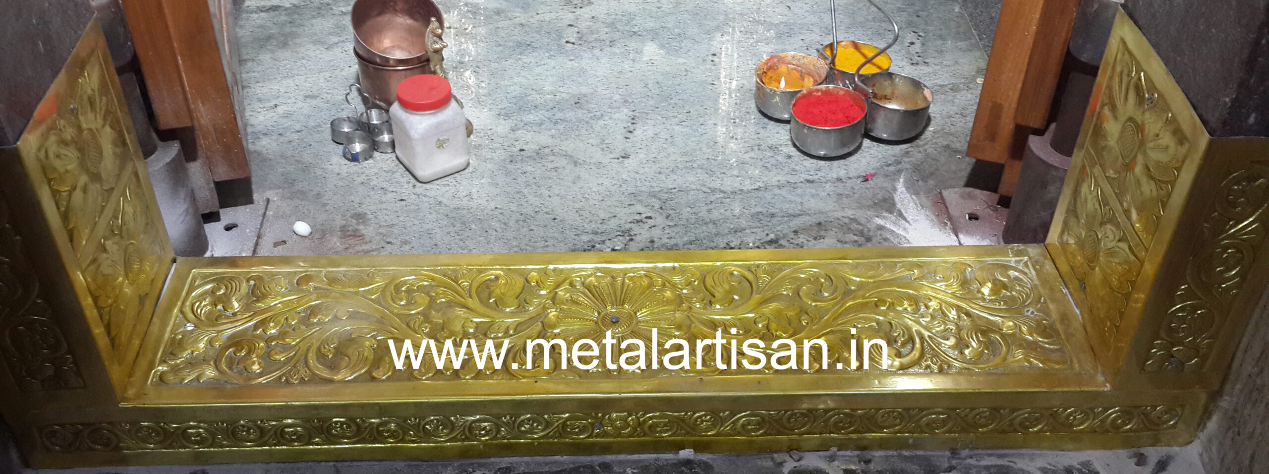 Brass Handcrafted Temple Door Frame – A Divine Entrance to Sacred Spaces