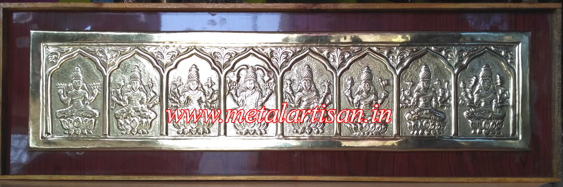 Handcrafted Brass Ashtalakshmi Panel Wall Hanging – Symbol of Divine Prosperity & Blessings