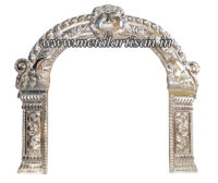 Silver Handcrafted Makara Thoranam (Prabhavali) – Divine Arch for Idols & Temples
