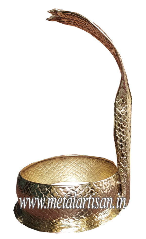 Brass Handcrafted Nagabharanam – Sacred Serpent Ornament for Shivling & Deity Adornment - Image 3