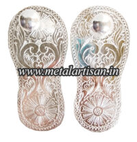 Silver Handcrafted Paduka – Sacred Feet of God for Pooja & Worship