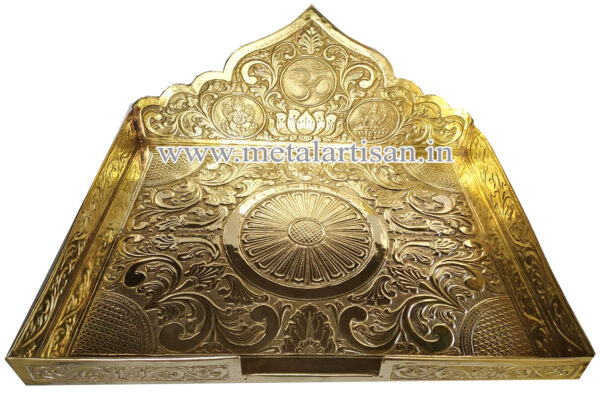 Brass Handcrafted Simhasanam – Royal Throne for Idols & Deities - Image 2