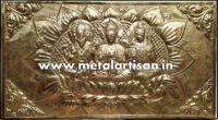 Brass Handcrafted Lord Brahma, Vishnu, and Shiva Wall Hanging – Divine Trinity of Creation, Preservation & Destruction