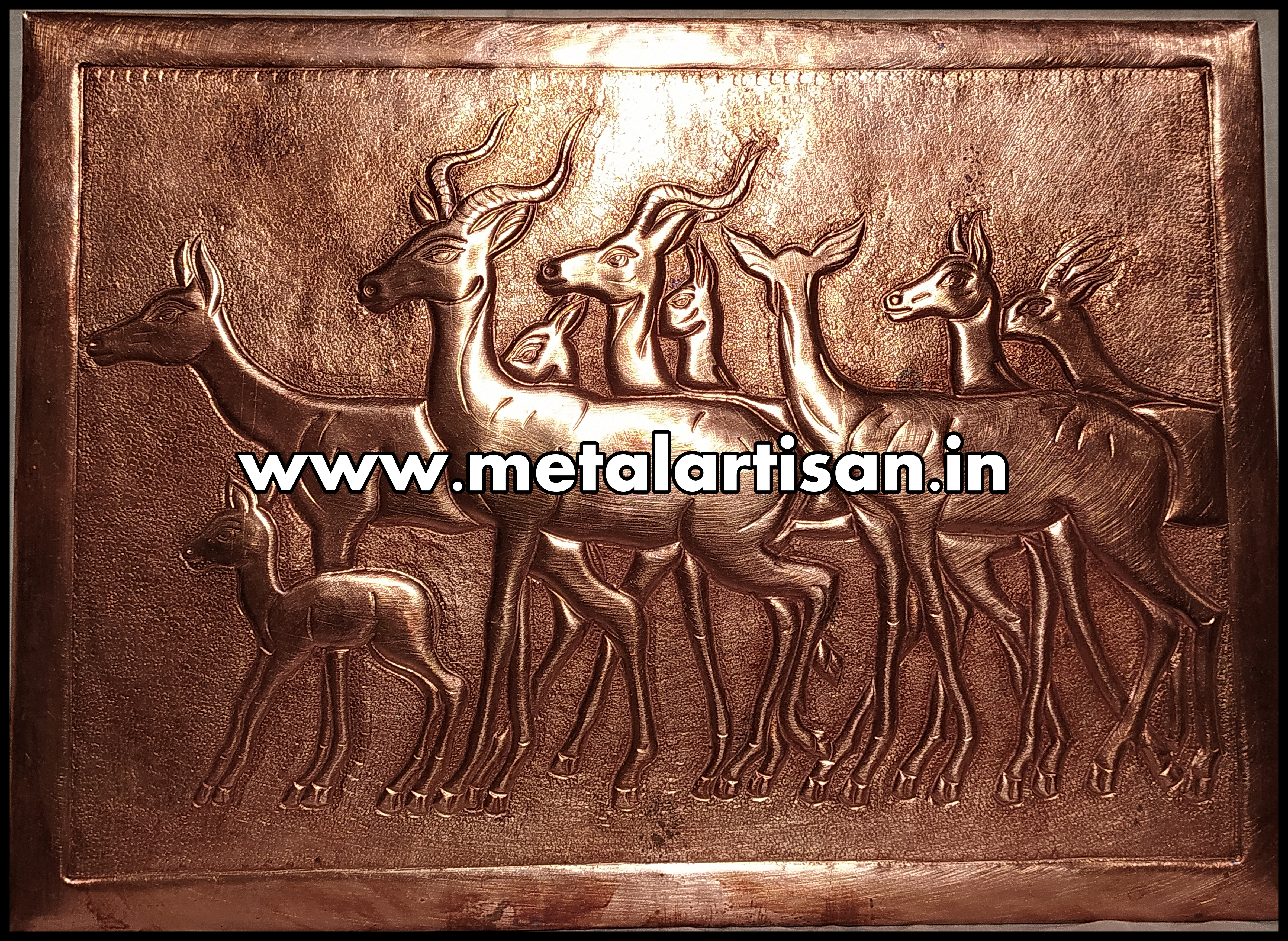 Copper Handcrafted Herd of Deer – Elegant Wildlife-Inspired Decor