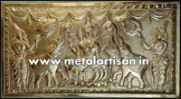 Brass Handcrafted Gaja Lakshmi for Pooja Door – Symbol of Prosperity & Divine Blessings