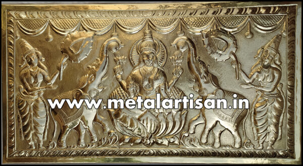 Brass Handcrafted Gaja Lakshmi for Pooja Door – Symbol of Prosperity & Divine Blessings