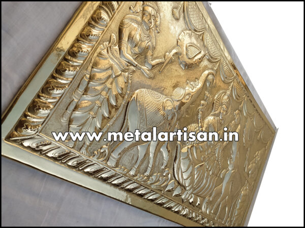 Brass Handcrafted Gaja Lakshmi for Pooja Door – Symbol of Prosperity & Divine Blessings - Image 2