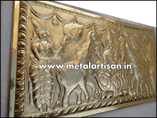 Brass Handcrafted Gaja Lakshmi for Pooja Door – Symbol of Prosperity & Divine Blessings - Image 3