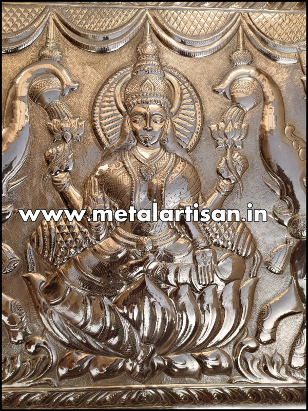 Brass Handcrafted Gaja Lakshmi for Pooja Door – Symbol of Prosperity & Divine Blessings - Image 4