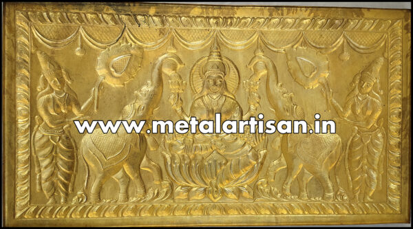 Brass Handcrafted Gaja Lakshmi for Pooja Door – Symbol of Prosperity & Divine Blessings - Image 5