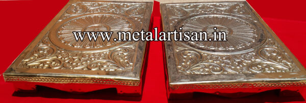 Brass Handcrafted Peeta Set – Traditional Sacred Seat for Idols & Pooja Rituals