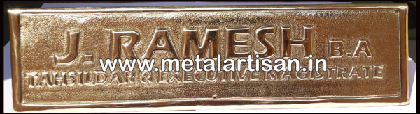 Brass Handcrafted Desk Nameplate – Elegant & Customizable Office Decor