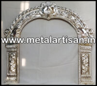 Silver Handcrafted Makarathorana / Prabhavali – Ornate Arch for Deity Adornment