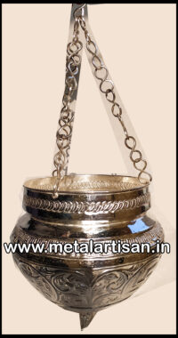 Silver Handcrafted Jaldhara – Sacred Water Flow Vessel for Shiva Lingam Abhishekam