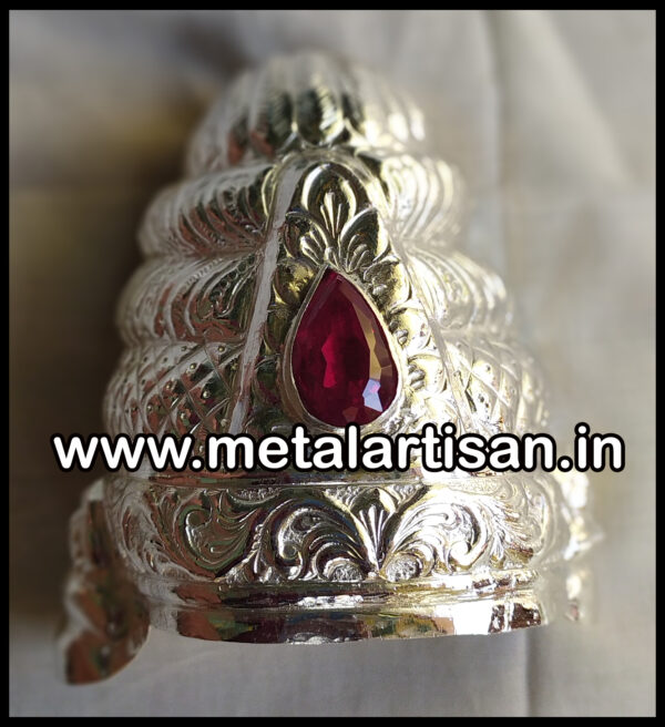 Silver Handcrafted Crown – Exquisite Adornment for Deities & Spiritual Offerings