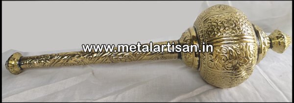 Brass Handcrafted Gada – Symbol of Strength, Power & Devotion