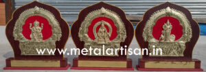 Handcrafted Brass Statues of Ganesha, Ayyappa, and Karthikeya – Divine Trio for Spiritual Adornment