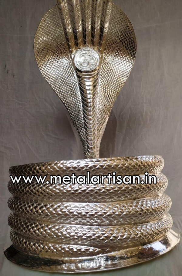 Exquisite Handcrafted Silver Nagabaranam – Sacred Serpent Ornament for Deity Adornment - Image 3