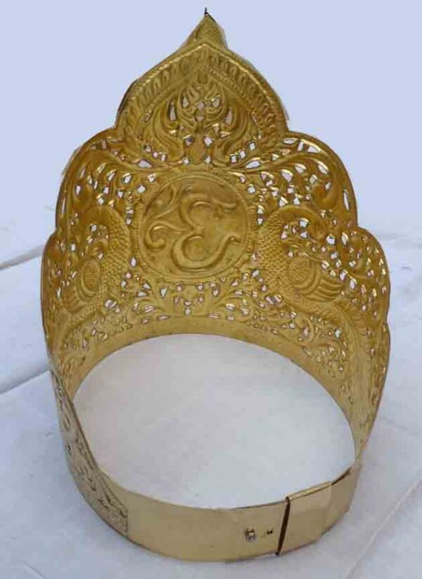 Handcrafted Brass Crown for Lord Sai Baba – Divine Adornment for Spiritual Majesty - Image 2