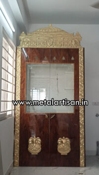 Handcrafted Brass Pooja Door – Elegant Sacred Entrance for Temples and Worship Spaces | Spiritual Home Decor