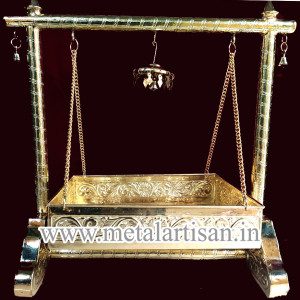 Handcrafted Brass Cradle – Traditional Swing for Divine & Decorative Use