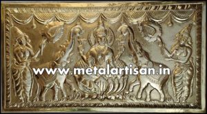 Brass Handcrafted Gaja Lakshmi for Pooja Door – Symbol of Prosperity & Divine Blessings
