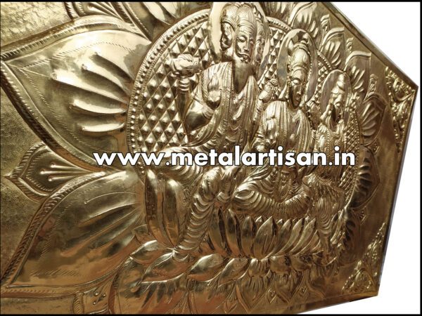 Brass Handcrafted Lord Brahma, Vishnu, and Shiva Wall Hanging – Divine Trinity of Creation, Preservation & Destruction - Image 2