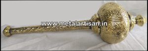 Brass Handcrafted Gada – Symbol of Strength, Power & Devotion
