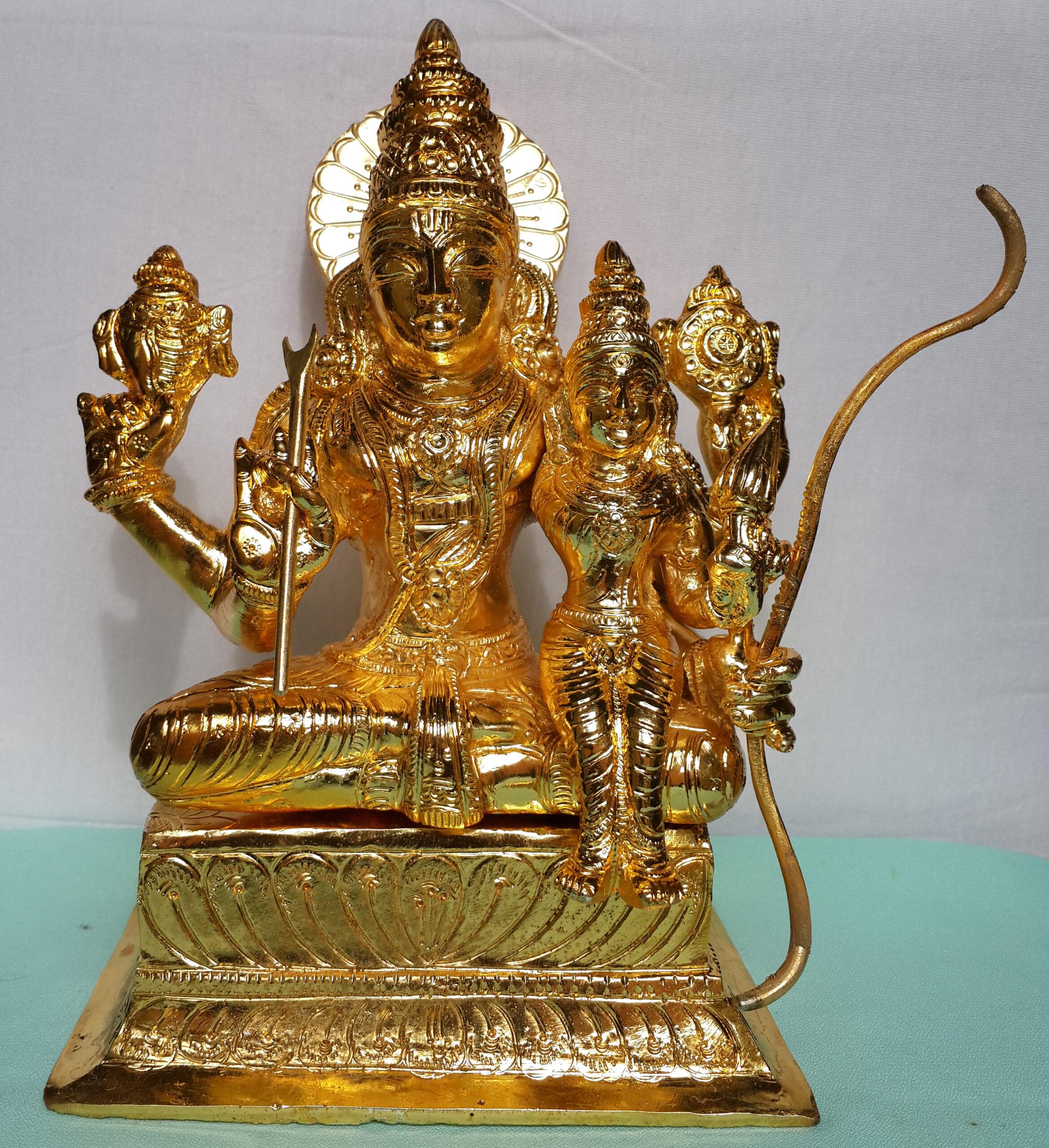 Brass Handcrafted Bhadrachala Seetha Rama Couple Idol – Divine Blessings for Your Home