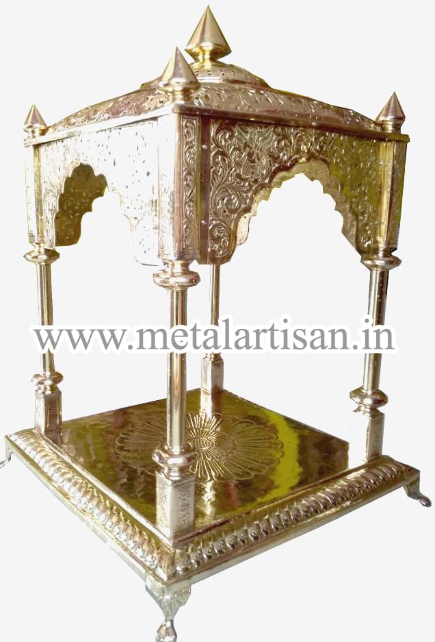 Brass Handcrafted Pooja Mandir – Exquisite Temple for Home & Spiritual Spaces - Image 3