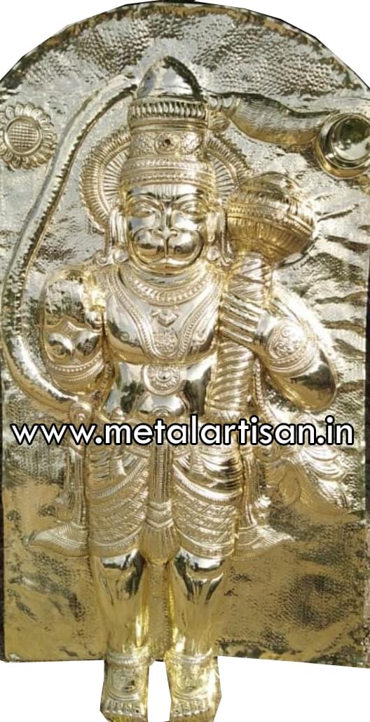 Brass and Silver Handcrafted Hanuman Kavacham – Divine Protector and Strengthener